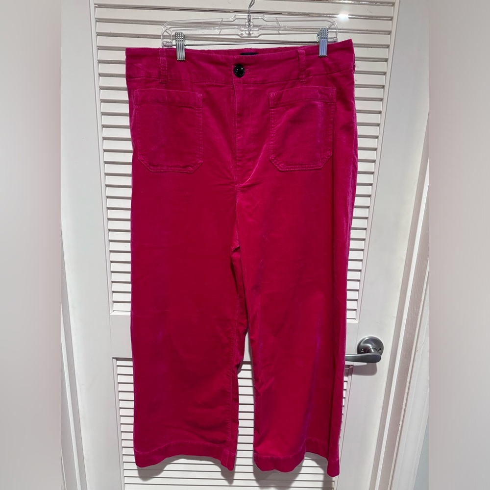 Anthropology Maeve Collette Pink Cordouroy Cropped Pants - Size 32 worn once